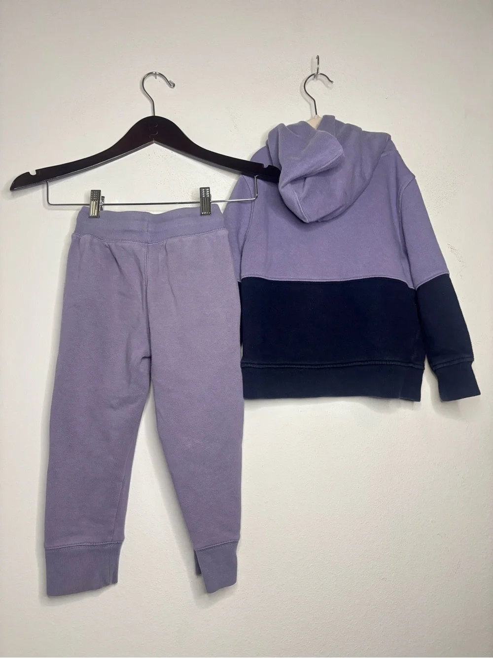 GAP KIDS PURPLE COLORBLOCK BRANDED SWEAT SET SZ XSMALL